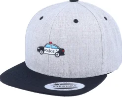 Kids Police Car Heather Grey/Black Snapback - Kiddo Cap