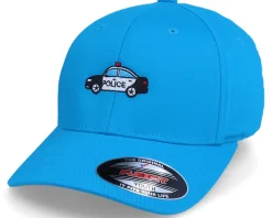 Kids Police Car Sky Blue Flexfit - Kiddo Cap