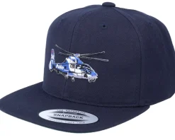 Kids Police Helicopter Dark Navy Blue Snapback - Kiddo Cap