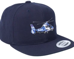 Kids Police Helicopter Dark Navy Blue Snapback - Kiddo Cap
