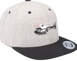 Kids Police Helicopter Grey/Black Snapback - Kiddo Cap