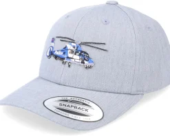 Kids Police Helicopter Heather Grey Adjustable - Kiddo Cap