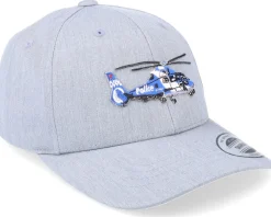 Kids Police Helicopter Heather Grey Adjustable - Kiddo Cap