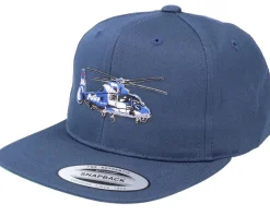 Kids Police Helicopter Navy Blue Snapback - Kiddo Cap