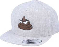 Kids Poop Emoji Heather Grey Snapback - Kiddo Cap