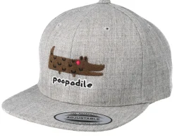 Kids Poopodile Heather Grey Snapback - Kiddo Cap