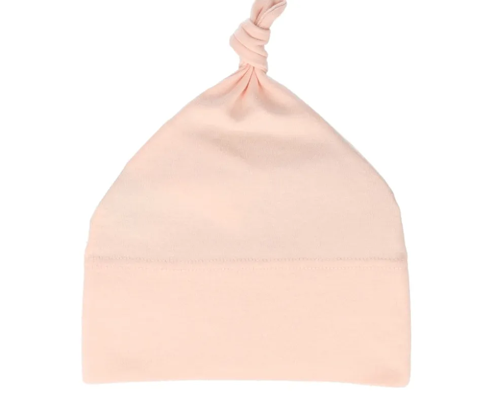 Kids Powder Pink Baby One-knot Beanie - Babybugz