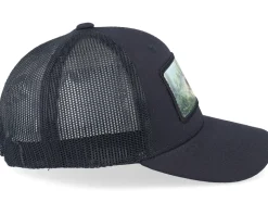 Kids Red Tractor Patch Black Trucker - Kiddo Cap