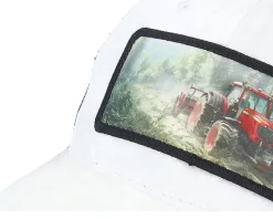 Kids Red Tractor Velvet White/Black A-Frame Trucker - Calza Pennello