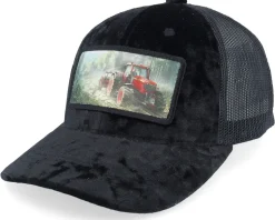 Kids Red Tractor Velvet White/Black A-Frame Trucker - Calza Pennello