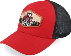 Kids Red Tractor Wide Patch Scarlet/Black Trucker - Kiddo Cap