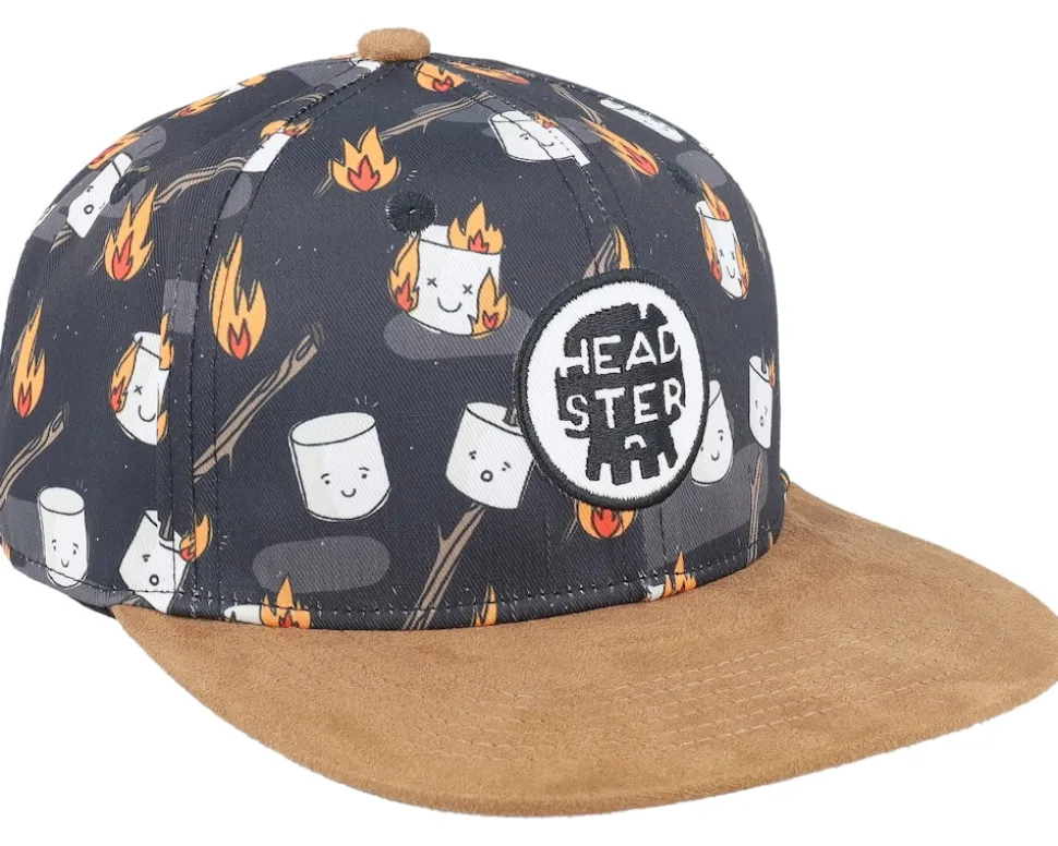 Kids Roasted By La Charbonne Print Black/Brown Snapback - Headster