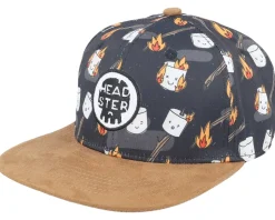 Kids Roasted By La Charbonne Print Black/Brown Snapback - Headster