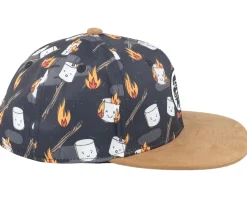 Kids Roasted By La Charbonne Print Black/Brown Snapback - Headster