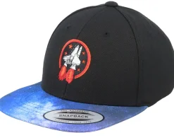 Kids Rocket Roll Black/Space Snapback - Kiddo Cap