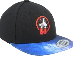 Kids Rocket Roll Black/Space Snapback - Kiddo Cap