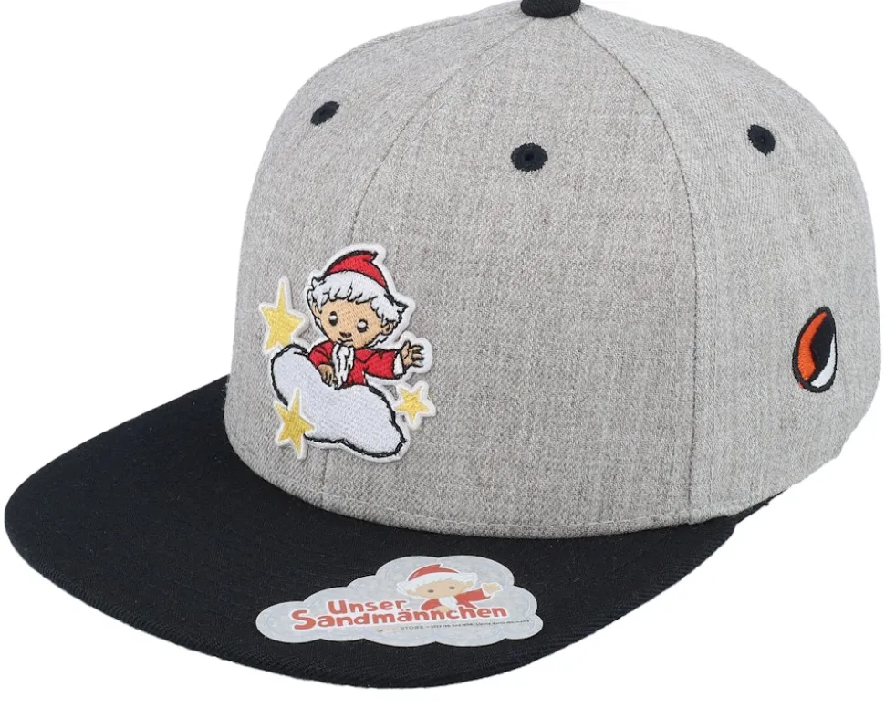 Kids Sandmännchen Cloud & Stars Heather Grey/Black Snapback - Unser Sandmännchen