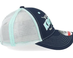 Kids Seattle Kraken Lockup Meshback Cap Navy/White Trucker - Outerstuff
