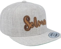 Kids Selma Engraved Patch Heather Grey Snapback - Kiddo Cap
