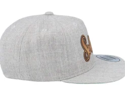 Kids Selma Engraved Patch Heather Grey Snapback - Kiddo Cap