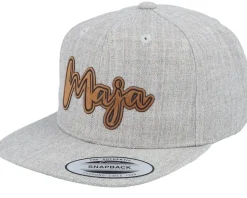 Kids Selma Engraved Patch Heather Grey Snapback - Kiddo Cap