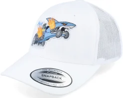 Kids Shark Drag Car Kids White Trucker - Kiddo Cap