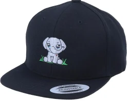 Kids Sitting Elephant Black Snapback - Kiddo Cap