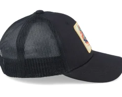 Kids Skater Cat Patch Black Trucker - Kiddo Cap