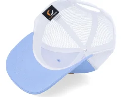 Kids Smiling Teddy Patch Light Blue/White Trucker - Kiddo Cap