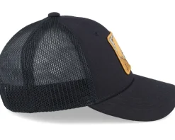 Kids Smiling Teddy Patch Black Trucker - Kiddo Cap