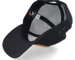 Kids Smiling Teddy Patch Black Trucker - Kiddo Cap