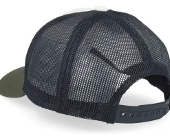 Kids Spinosaurus Skeleton Ivory/Black/Dark Mesh Trucker - Kiddo Cap