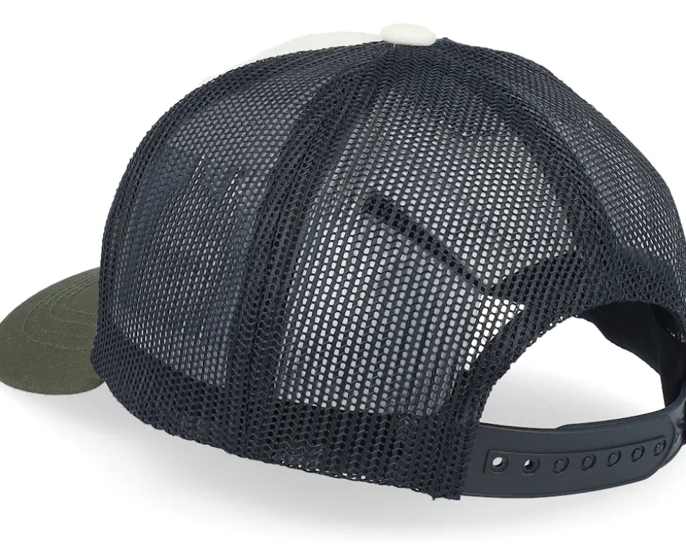 Kids Spinosaurus Skeleton Ivory/Black/Dark Mesh Trucker - Kiddo Cap