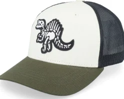 Kids Spinosaurus Skeleton Patch Black Trucker - Kiddo Cap