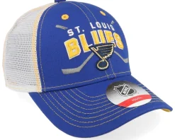 Kids St. Louis Blues Lockup Meshback Blue/White/Yellow Trucker - Outerstuff