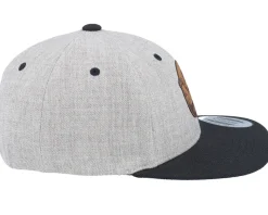 Kids Stegosaurus Patch Heather Grey/Black Snapback - Kiddo Cap