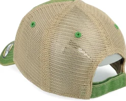 Kids Stone Washed Logo Cap Ivory/Dark Green Trucker - John Deere