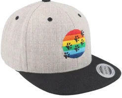 Kids Sunset Paw Heather Grey Snapback - Kiddo Cap