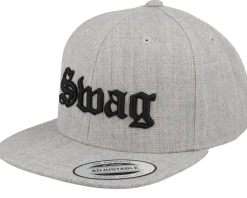 Kids Swag Old English 3d Heather Grey Snapback - Kiddo Cap