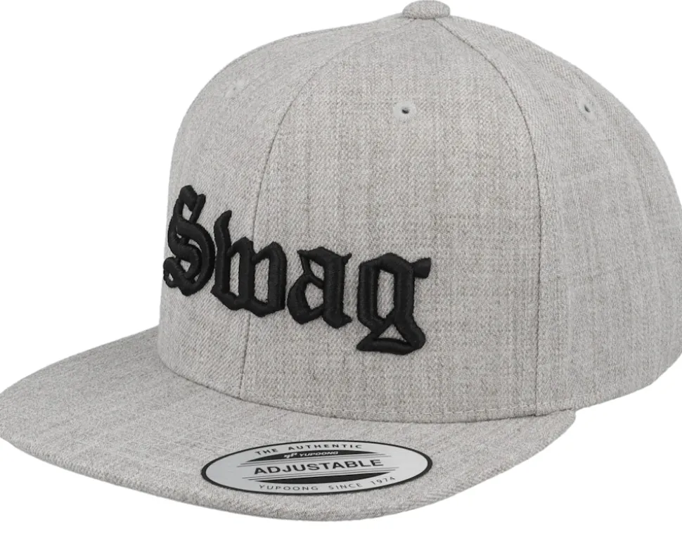 Kids Swag Old English 3d Heather Grey Snapback - Kiddo Cap
