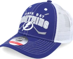 Kids Tampa Bay Lightning Lockup Meshback Blue/White Trucker - Outerstuff