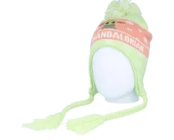 Kids The Mandalorian Grogu Sherpa Beanie Green/Pink Pom - Difuzed