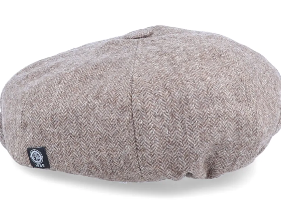 Kids Theodor Jr. Herringbone Brown Flat Cap - CTH Ericson