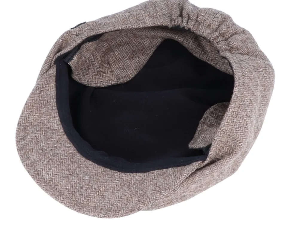 Kids Theodor Jr. Herringbone Brown Flat Cap - CTH Ericson
