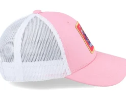 Kids Tiger On Clouds Patch Pink/White Trucker - Kiddo Cap