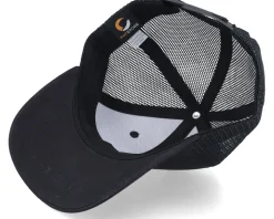 Kids Tiger On Clouds Patch Black Trucker - Kiddo Cap