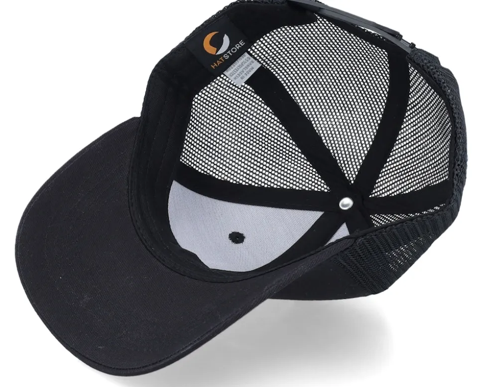 Kids Tiger On Clouds Patch Black Trucker - Kiddo Cap