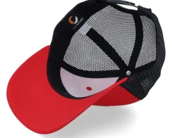 Kids Tiger On Clouds Patch Scarlet/Black Trucker - Kiddo Cap