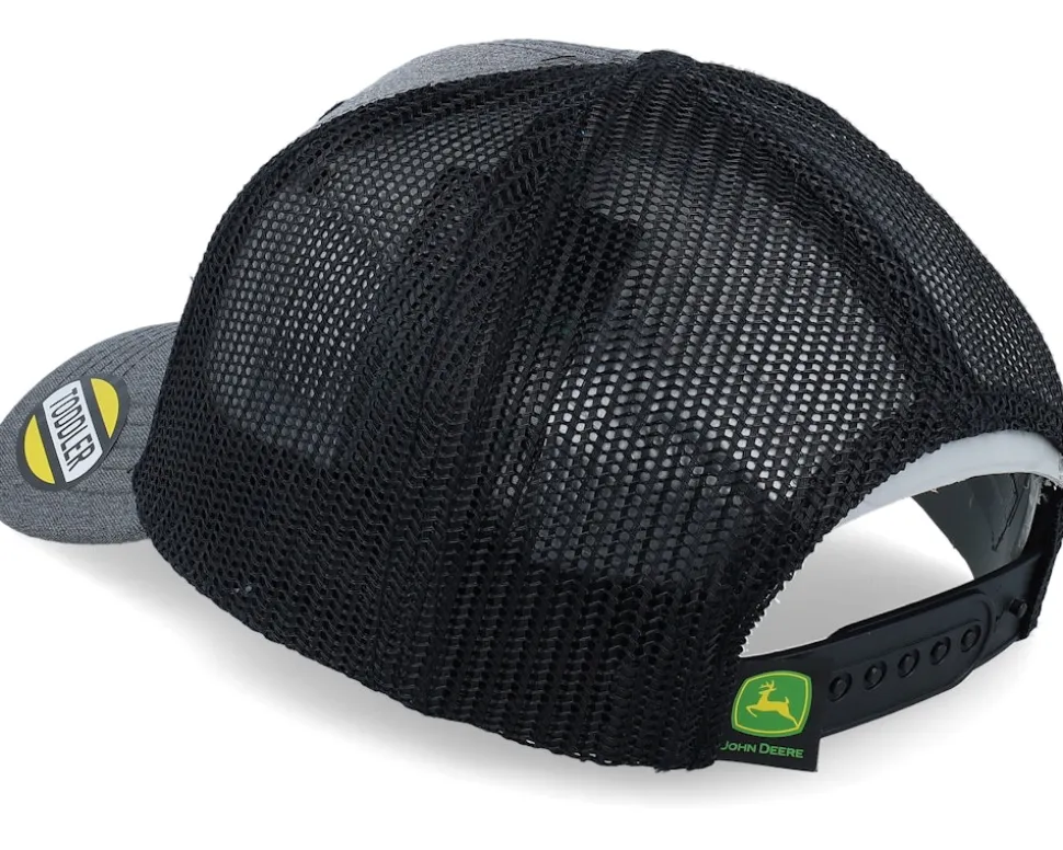 Kids Toddler 3d Rubber Tractor Print Cap Black/Grey Trucker - John Deere