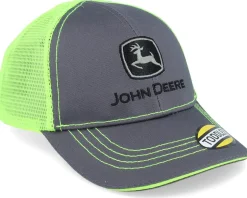 Kids Toddler Hi Viz Charcoal/Green Trucker - John Deere